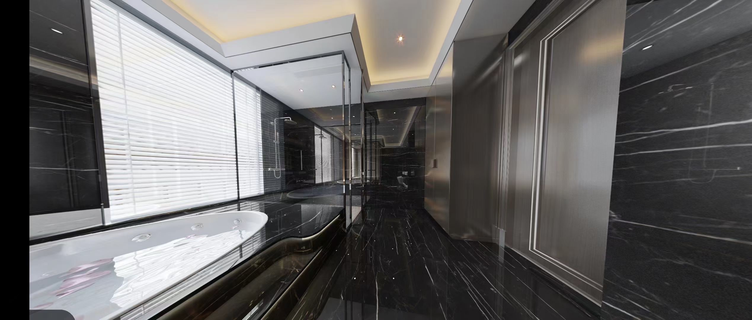 Підлога та стінові панелі з мармуру BLACK MARQUINIA