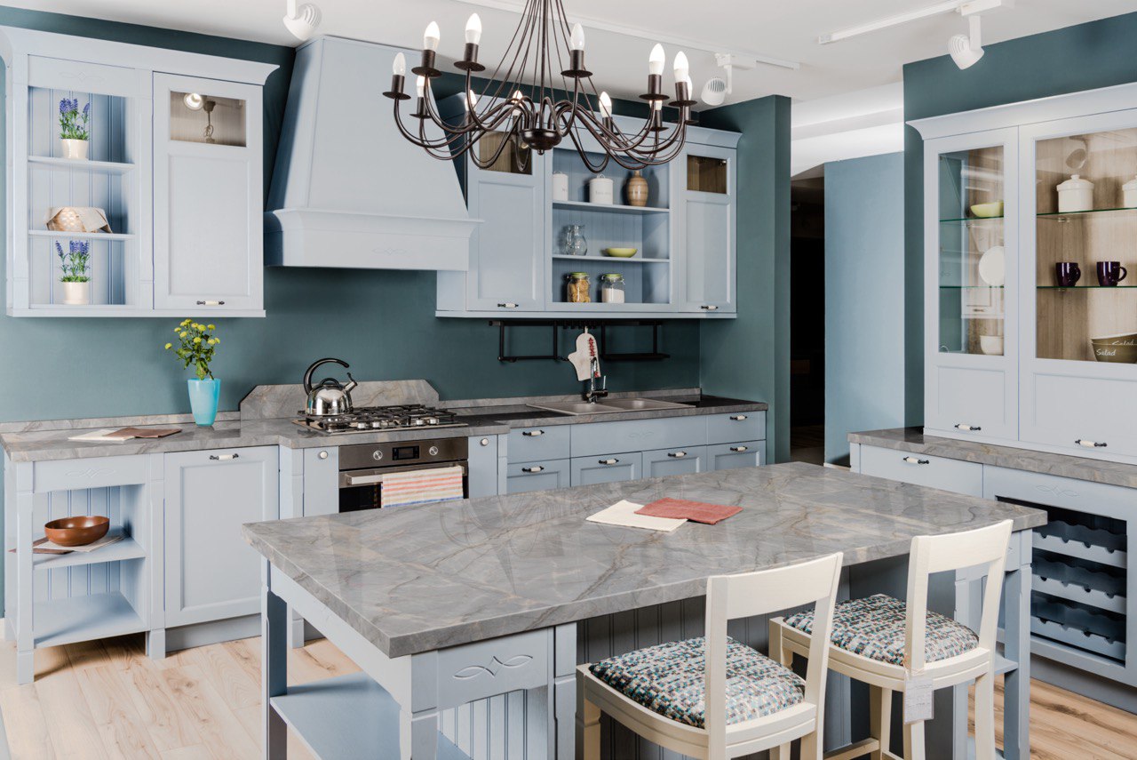 Кухонна стільниця з кварциту BEVERLY BLUE #2