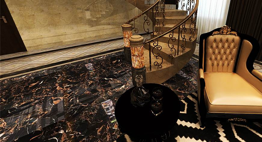 Мармур PORTORO GOLD в інтер'єрі #2