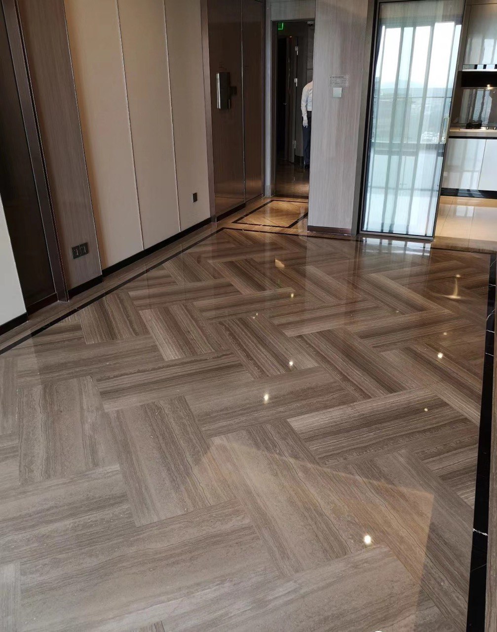 Стінові панелі та підлога з мармуру COFFE WOOD #2