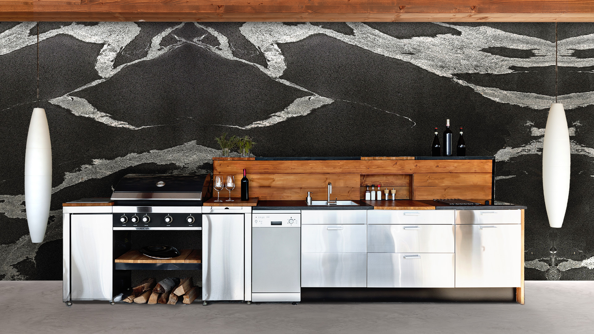 Граніт PYTHON BLACK в інтер'єрі  #2